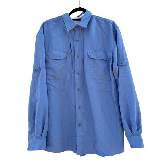 Royal Robbins Blue Long Sleeve Button Down WickedMesh UPF Protection Shirt Large - Picture 1 of 5